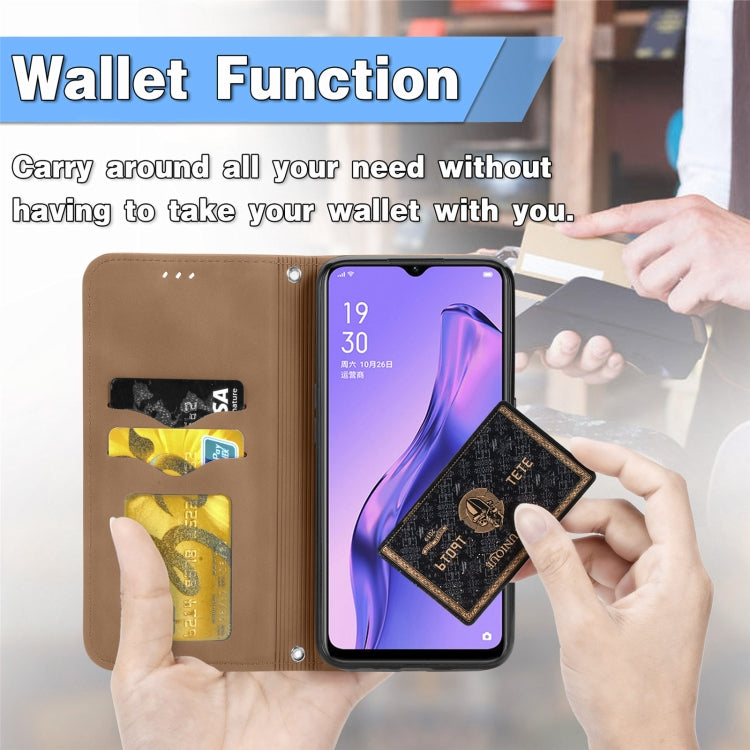 Retro Skin Feel Business Magnetic Horizontal Flip Leather Case With Holder & Card Slots & Wallet & Photo Frame For OPPO A8