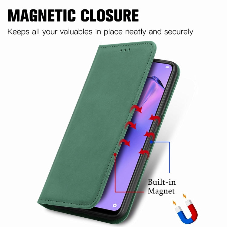 Retro Skin Feel Business Magnetic Horizontal Flip Leather Case With Holder & Card Slots & Wallet & Photo Frame For OPPO A8