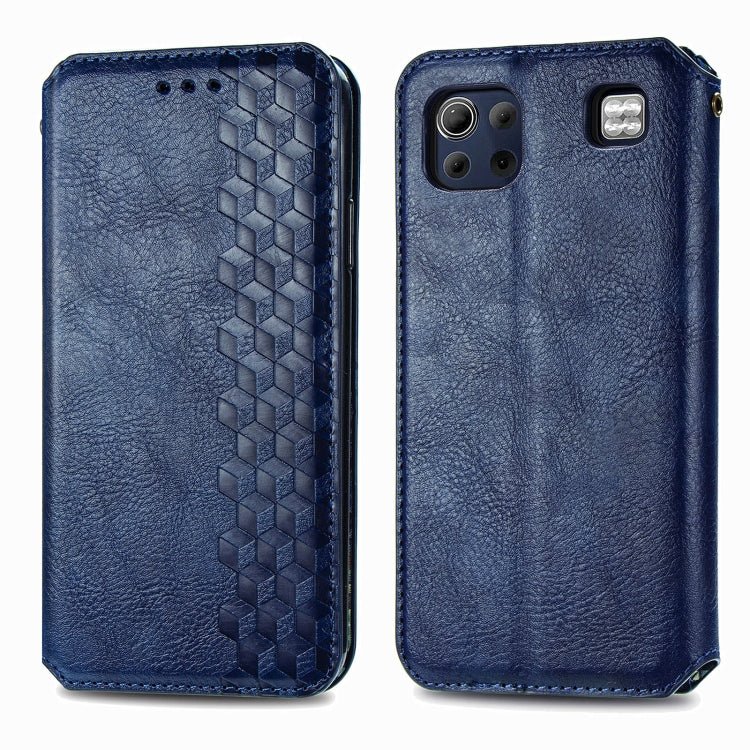For LG K92 5G Cubic Grid Pressed Horizontal Flip Magnetic PU Leather Case with Holder & Card Slots & Wallet