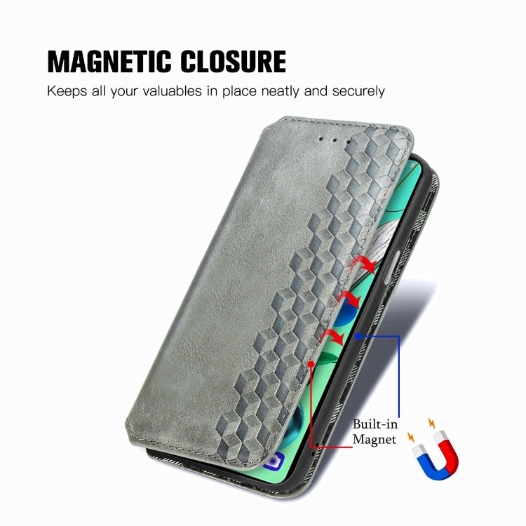 For LG K92 5G Cubic Grid Pressed Horizontal Flip Magnetic PU Leather Case with Holder & Card Slots & Wallet