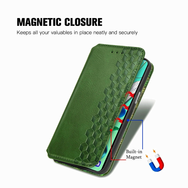 For LG K92 5G Cubic Grid Pressed Horizontal Flip Magnetic PU Leather Case with Holder & Card Slots & Wallet