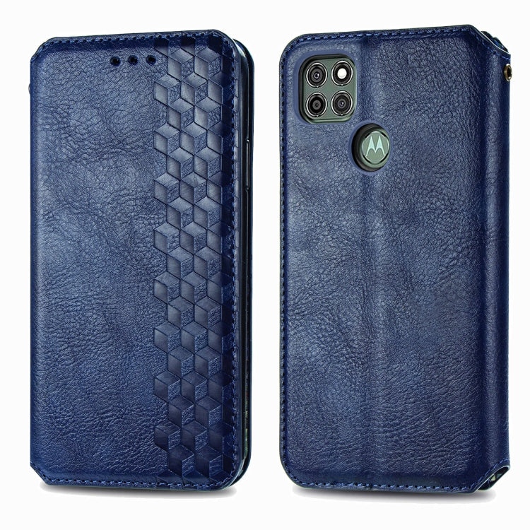 For Motorola G9 power Cubic Grid Pressed Horizontal Flip Magnetic PU Leather Case with Holder & Card Slots & Wallet