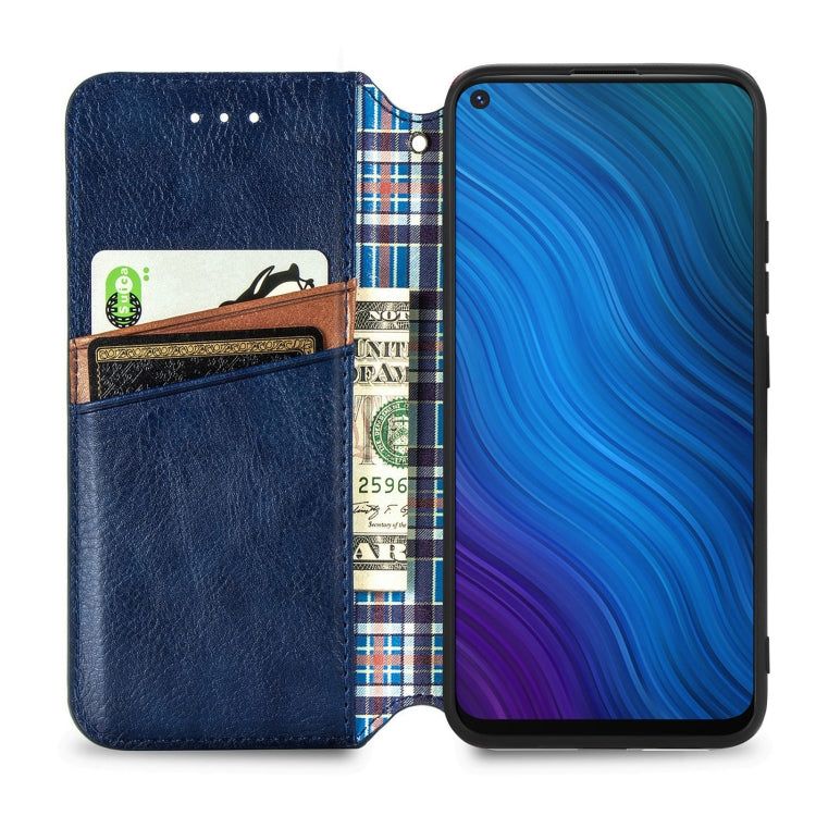For vivo Y50 Cubic Grid Pressed Horizontal Flip Magnetic PU Leather Case with Holder & Card Slots & Wallet