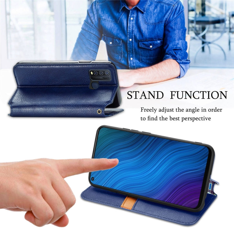 For vivo Y50 Cubic Grid Pressed Horizontal Flip Magnetic PU Leather Case with Holder & Card Slots & Wallet