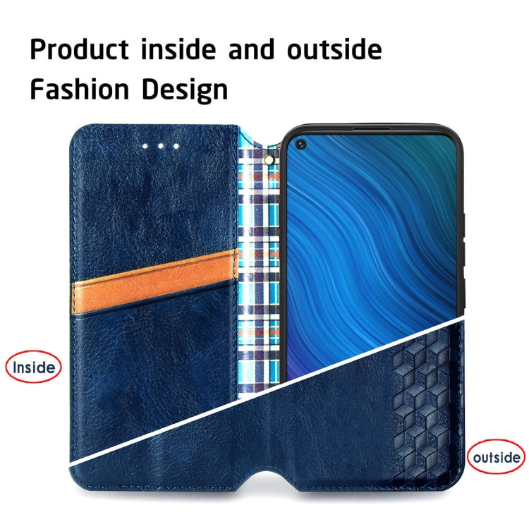 For vivo Y50 Cubic Grid Pressed Horizontal Flip Magnetic PU Leather Case with Holder & Card Slots & Wallet