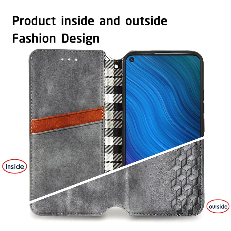 For vivo Y50 Cubic Grid Pressed Horizontal Flip Magnetic PU Leather Case with Holder & Card Slots & Wallet