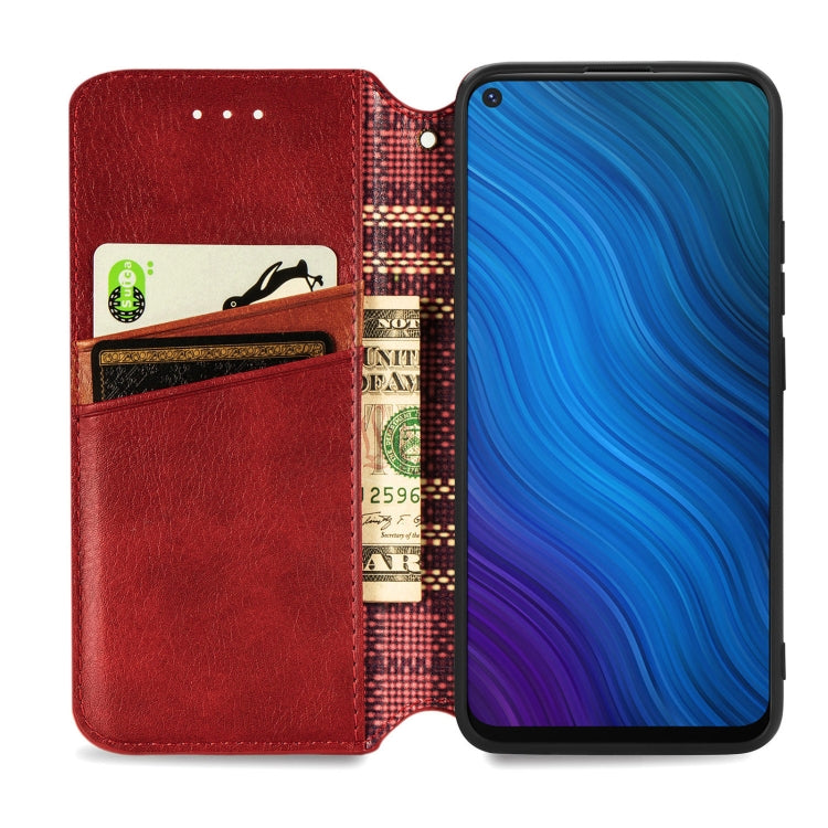 For vivo Y50 Cubic Grid Pressed Horizontal Flip Magnetic PU Leather Case with Holder & Card Slots & Wallet