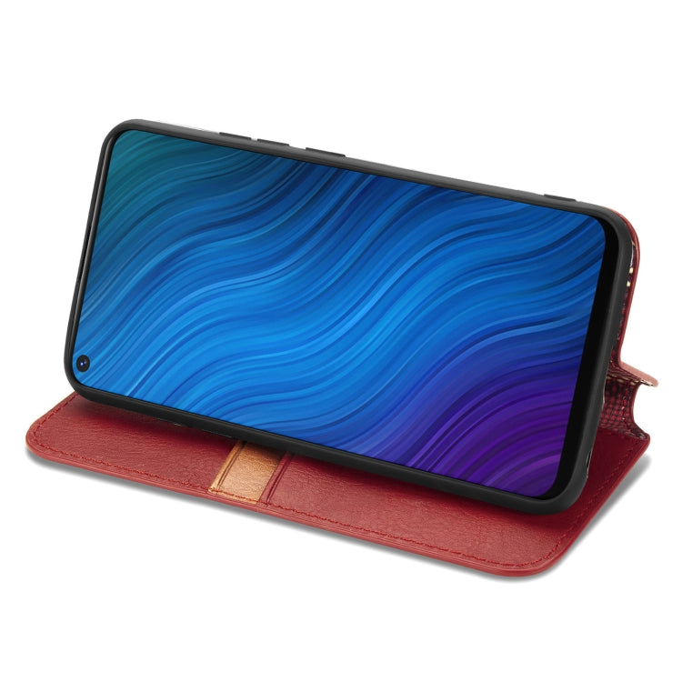 For vivo Y50 Cubic Grid Pressed Horizontal Flip Magnetic PU Leather Case with Holder & Card Slots & Wallet