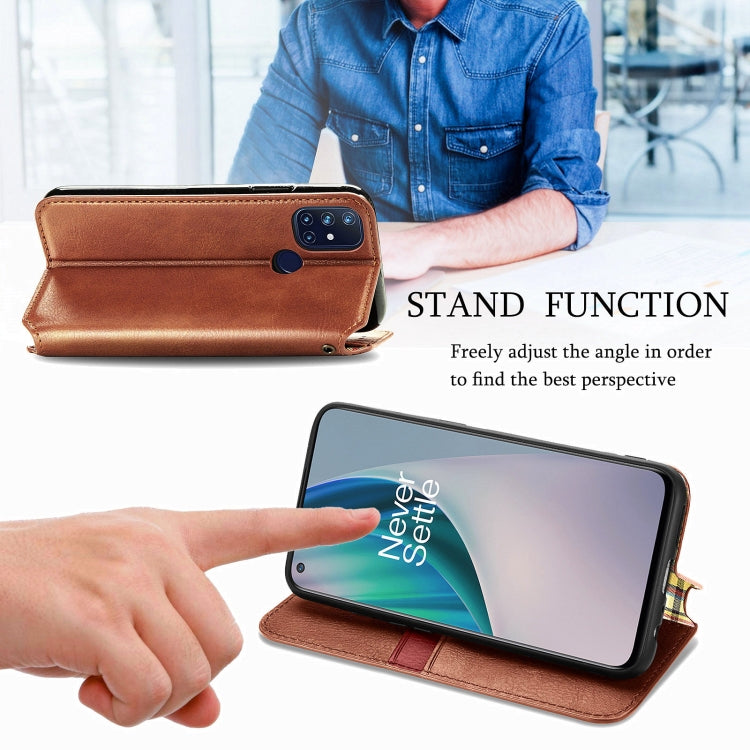 For OnePlus N10 Cubic Grid Pressed Horizontal Flip Magnetic PU Leather Case with Holder & Card Slots & Wallet