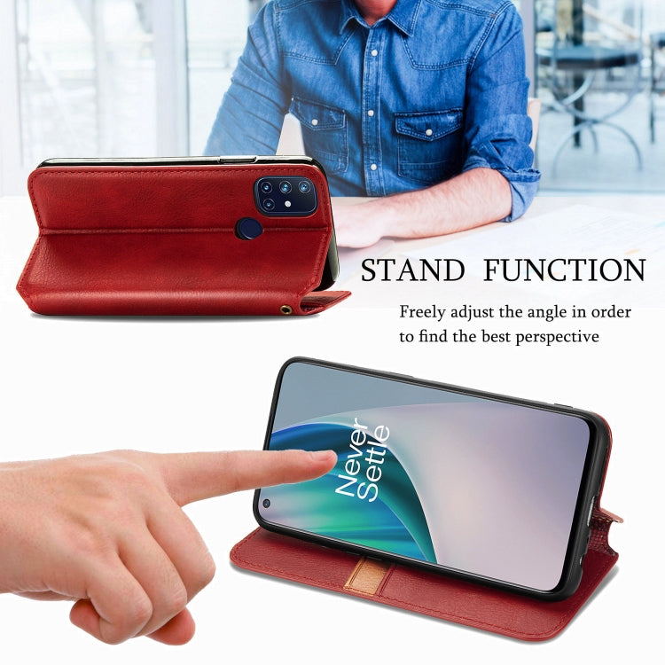 For OnePlus N10 Cubic Grid Pressed Horizontal Flip Magnetic PU Leather Case with Holder & Card Slots & Wallet