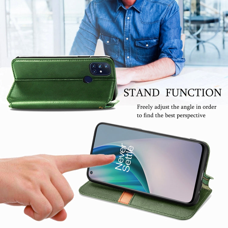 For OnePlus N10 Cubic Grid Pressed Horizontal Flip Magnetic PU Leather Case with Holder & Card Slots & Wallet