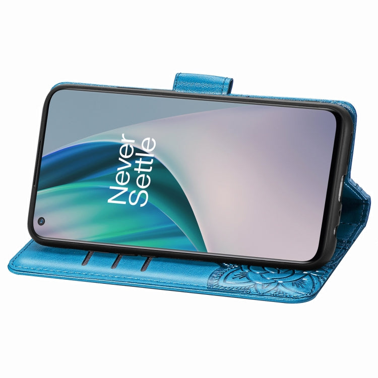 For OnePlus Nord N10 5G Butterfly Love Flower Embossed Horizontal Flip Leather Case with Bracket / Card Slot / Wallet / Lanyard