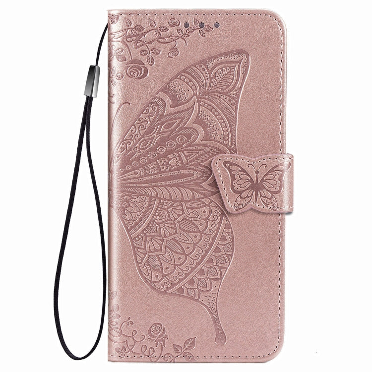 For OnePlus Nord N10 5G Butterfly Love Flower Embossed Horizontal Flip Leather Case with Bracket / Card Slot / Wallet / Lanyard