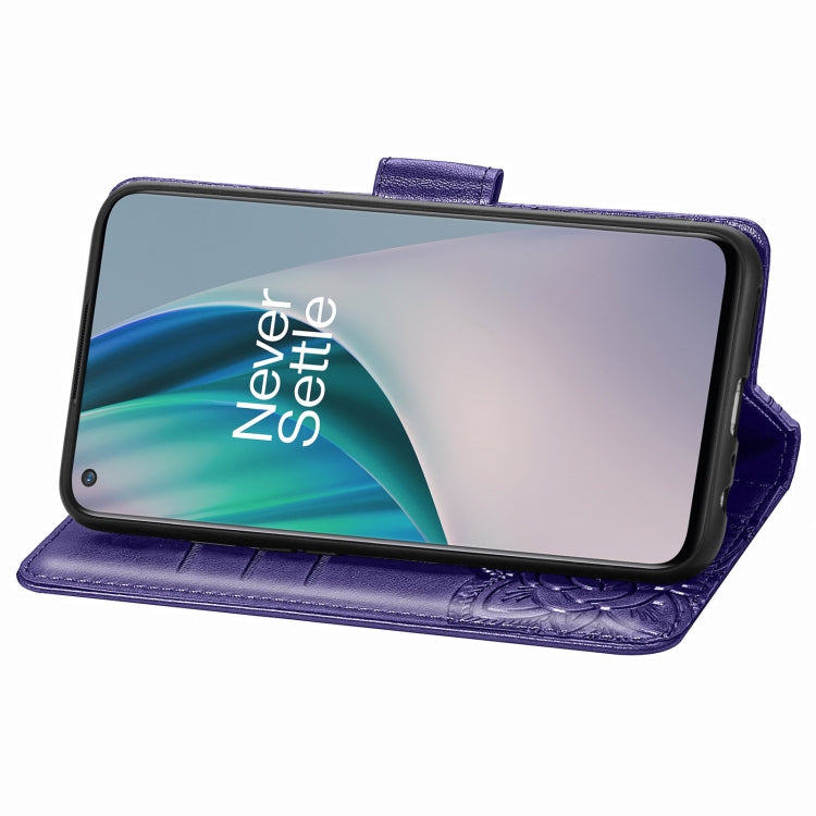 For OnePlus Nord N10 5G Butterfly Love Flower Embossed Horizontal Flip Leather Case with Bracket / Card Slot / Wallet / Lanyard