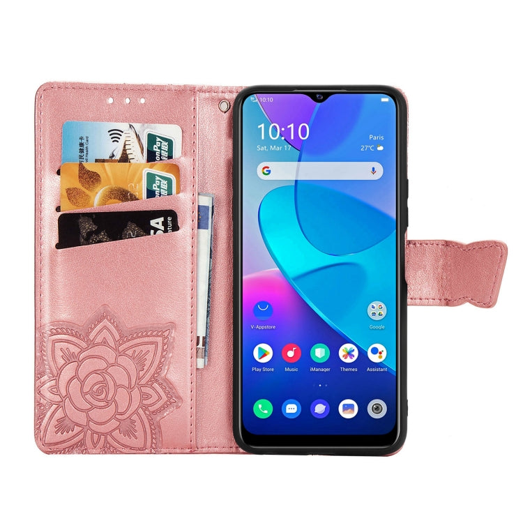 For vivo Y20 Butterfly Love Flower Embossed Horizontal Flip Leather Case with Bracket / Card Slot / Wallet / Lanyard
