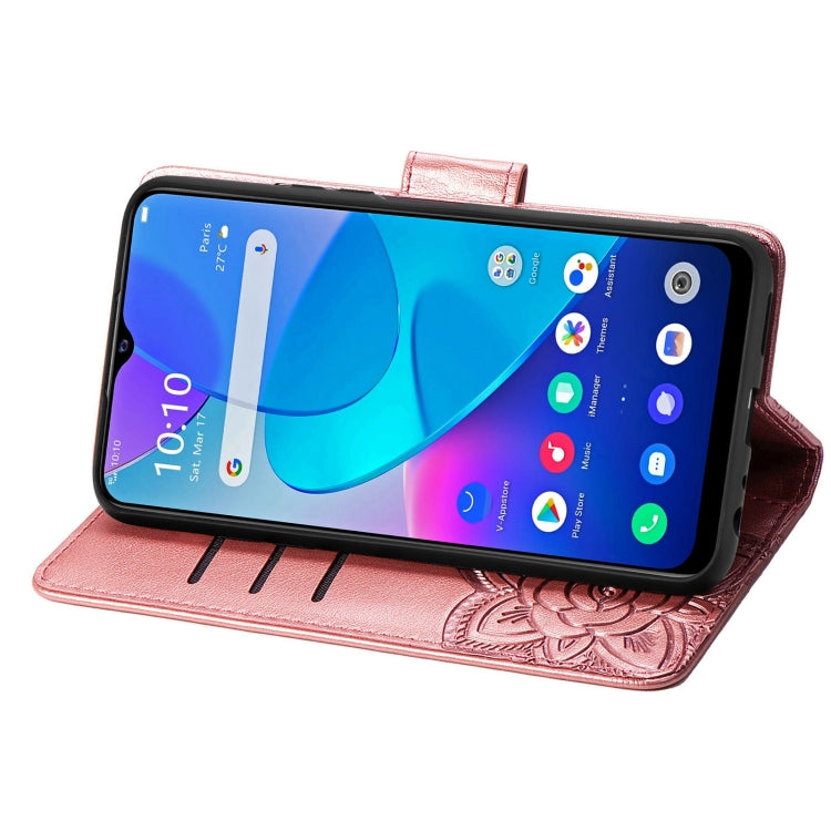 For vivo Y20 Butterfly Love Flower Embossed Horizontal Flip Leather Case with Bracket / Card Slot / Wallet / Lanyard