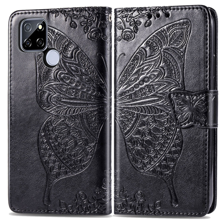 For OPPO Realme V3 Butterfly Love Flower Embossed Horizontal Flip Leather Case with Bracket / Card Slot / Wallet / Lanyard