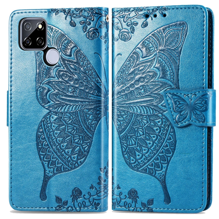 For OPPO Realme V3 Butterfly Love Flower Embossed Horizontal Flip Leather Case with Bracket / Card Slot / Wallet / Lanyard