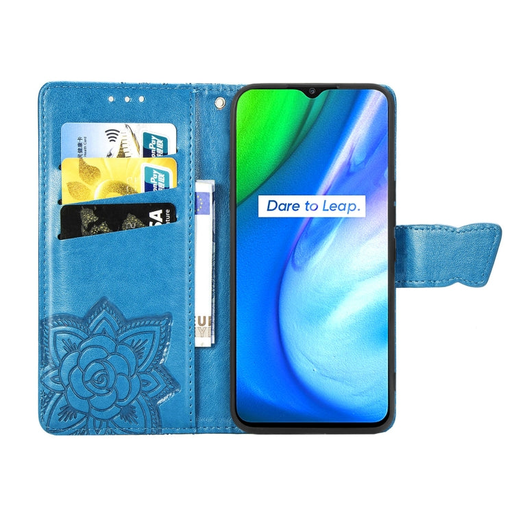 For OPPO Realme V3 Butterfly Love Flower Embossed Horizontal Flip Leather Case with Bracket / Card Slot / Wallet / Lanyard