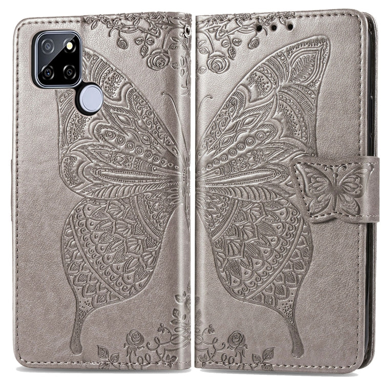 For OPPO Realme V3 Butterfly Love Flower Embossed Horizontal Flip Leather Case with Bracket / Card Slot / Wallet / Lanyard