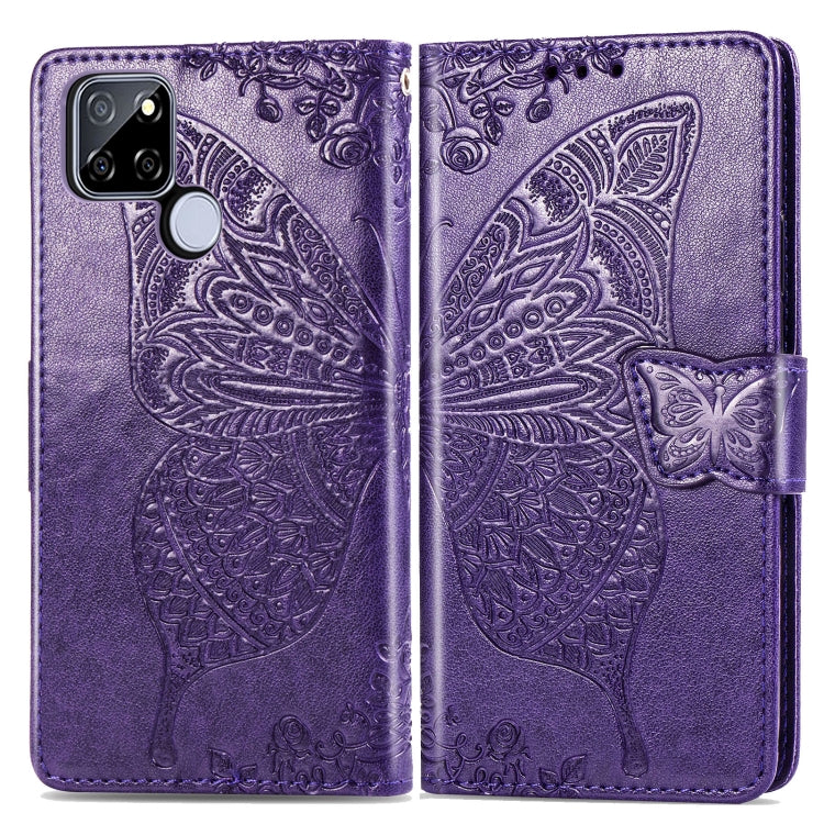 For OPPO Realme V3 Butterfly Love Flower Embossed Horizontal Flip Leather Case with Bracket / Card Slot / Wallet / Lanyard