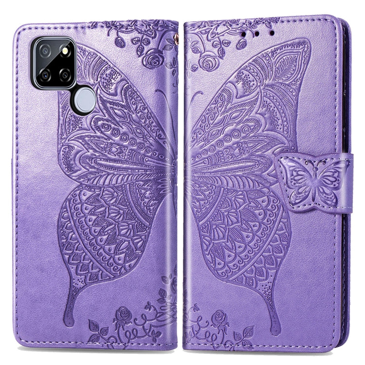 For OPPO Realme V3 Butterfly Love Flower Embossed Horizontal Flip Leather Case with Bracket / Card Slot / Wallet / Lanyard