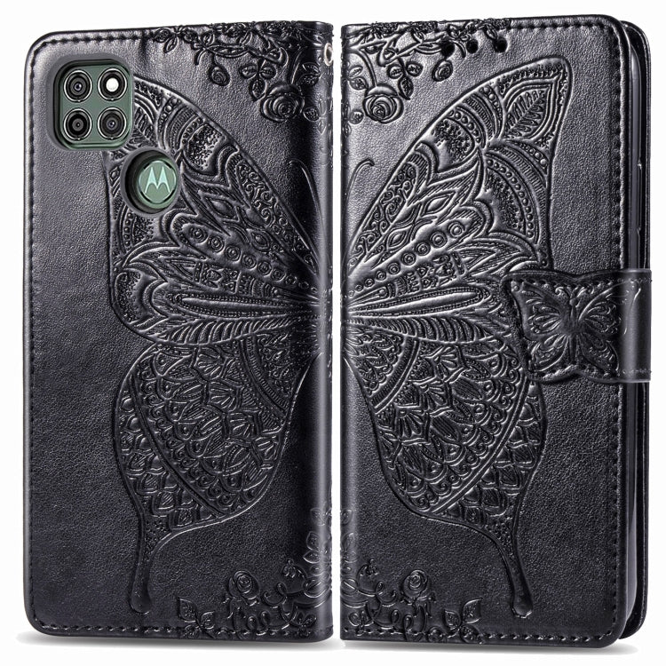 For Motorola Moto G9 Power Butterfly Love Flower Embossed Horizontal Flip Leather Case with Bracket / Card Slot / Wallet / Lanyard