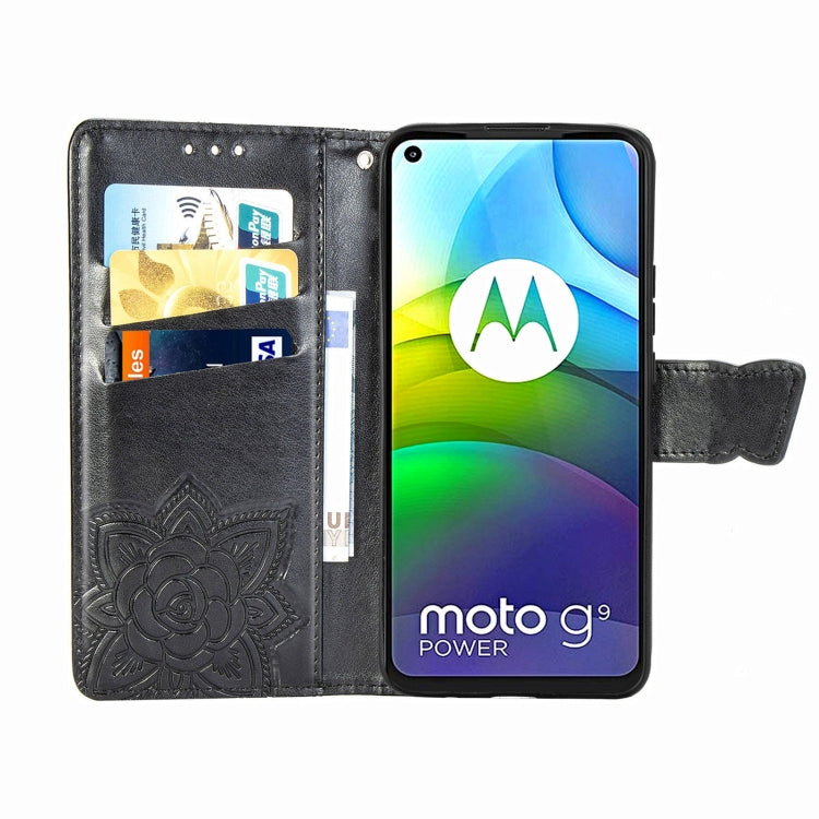 For Motorola Moto G9 Power Butterfly Love Flower Embossed Horizontal Flip Leather Case with Bracket / Card Slot / Wallet / Lanyard