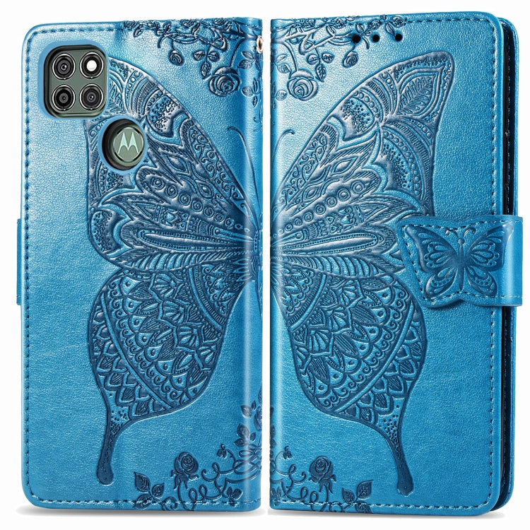 For Motorola Moto G9 Power Butterfly Love Flower Embossed Horizontal Flip Leather Case with Bracket / Card Slot / Wallet / Lanyard