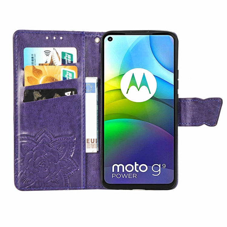 For Motorola Moto G9 Power Butterfly Love Flower Embossed Horizontal Flip Leather Case with Bracket / Card Slot / Wallet / Lanyard