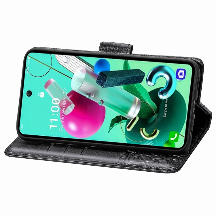 For LG K92 5G Butterfly Love Flower Embossed Horizontal Flip Leather Case with Bracket / Card Slot / Wallet / Lanyard