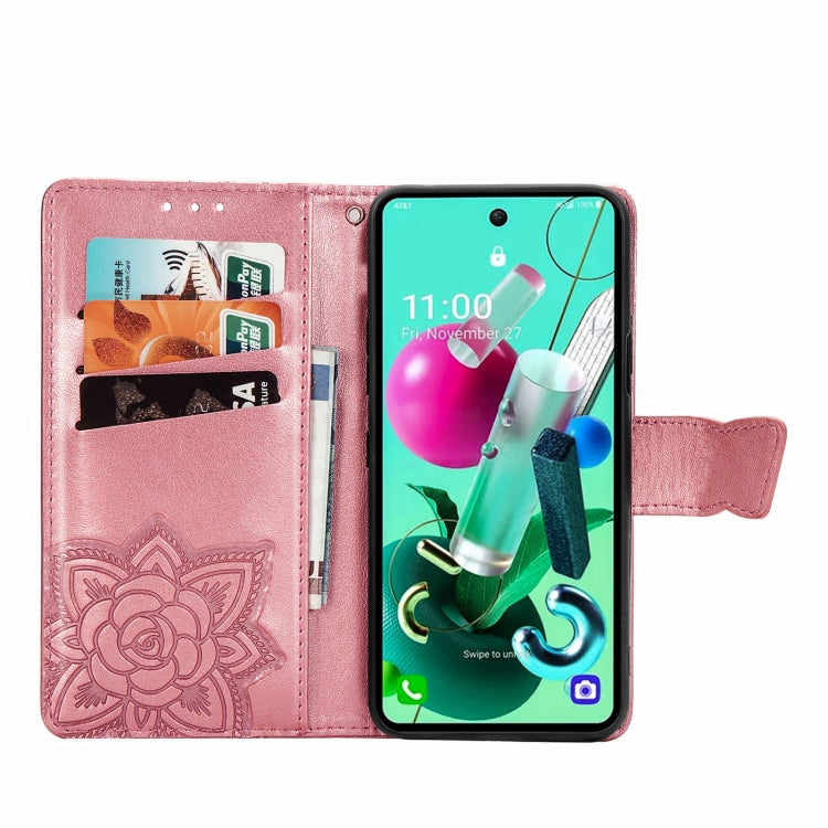 For LG K92 5G Butterfly Love Flower Embossed Horizontal Flip Leather Case with Bracket / Card Slot / Wallet / Lanyard