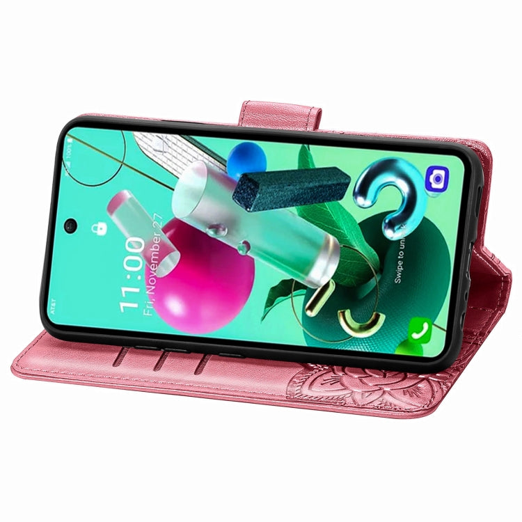 For LG K92 5G Butterfly Love Flower Embossed Horizontal Flip Leather Case with Bracket / Card Slot / Wallet / Lanyard