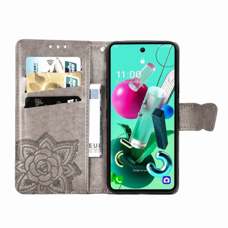 For LG K92 5G Butterfly Love Flower Embossed Horizontal Flip Leather Case with Bracket / Card Slot / Wallet / Lanyard