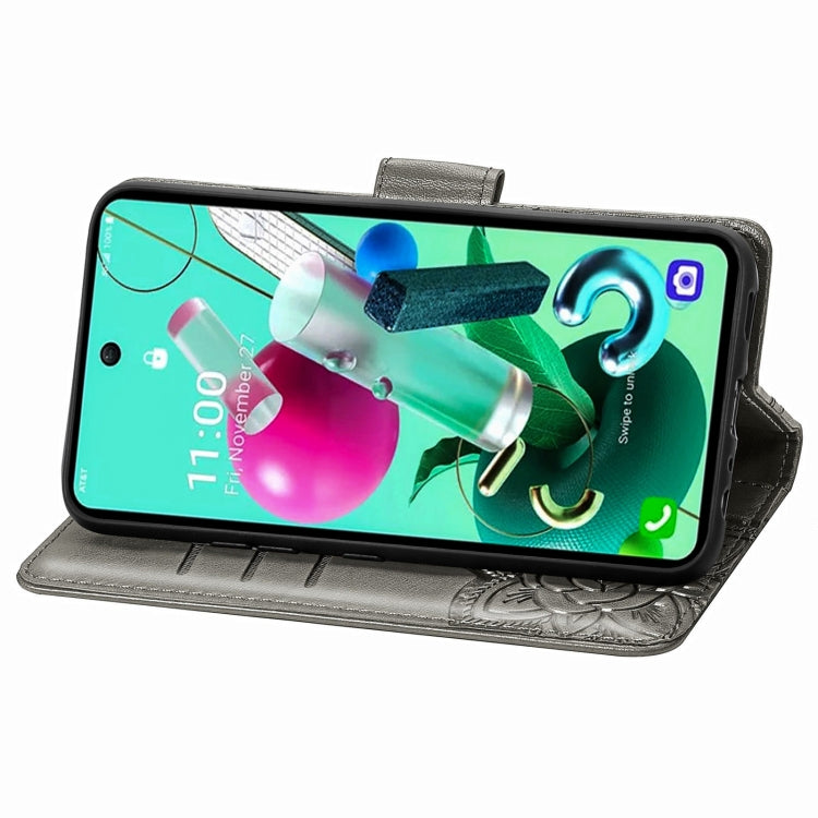 For LG K92 5G Butterfly Love Flower Embossed Horizontal Flip Leather Case with Bracket / Card Slot / Wallet / Lanyard