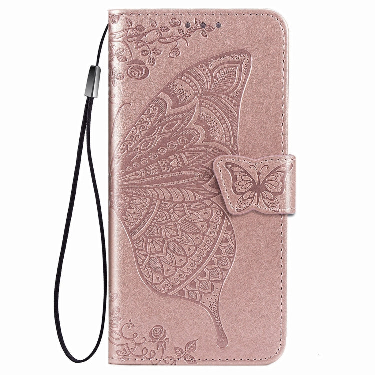 For LG K52 Butterfly Love Flower Embossed Horizontal Flip Leather Case with Bracket / Card Slot / Wallet / Lanyard