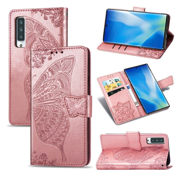 For Arrows NX9 F-52A Butterfly Love Flower Embossed Horizontal Flip Leather Case with Bracket / Card Slot / Wallet / Lanyard