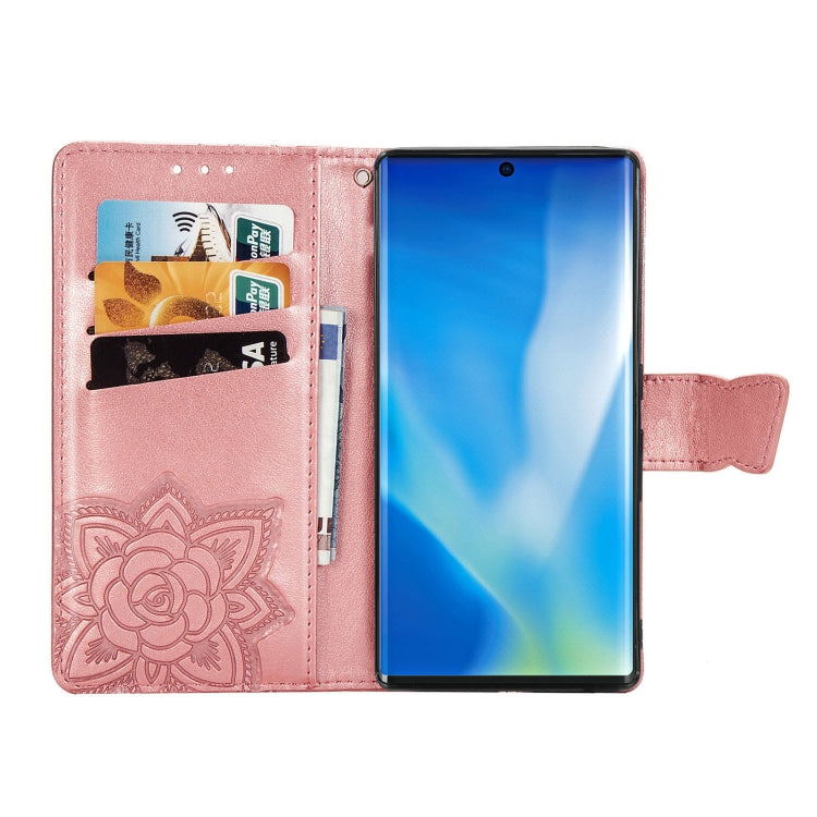 For Arrows NX9 F-52A Butterfly Love Flower Embossed Horizontal Flip Leather Case with Bracket / Card Slot / Wallet / Lanyard