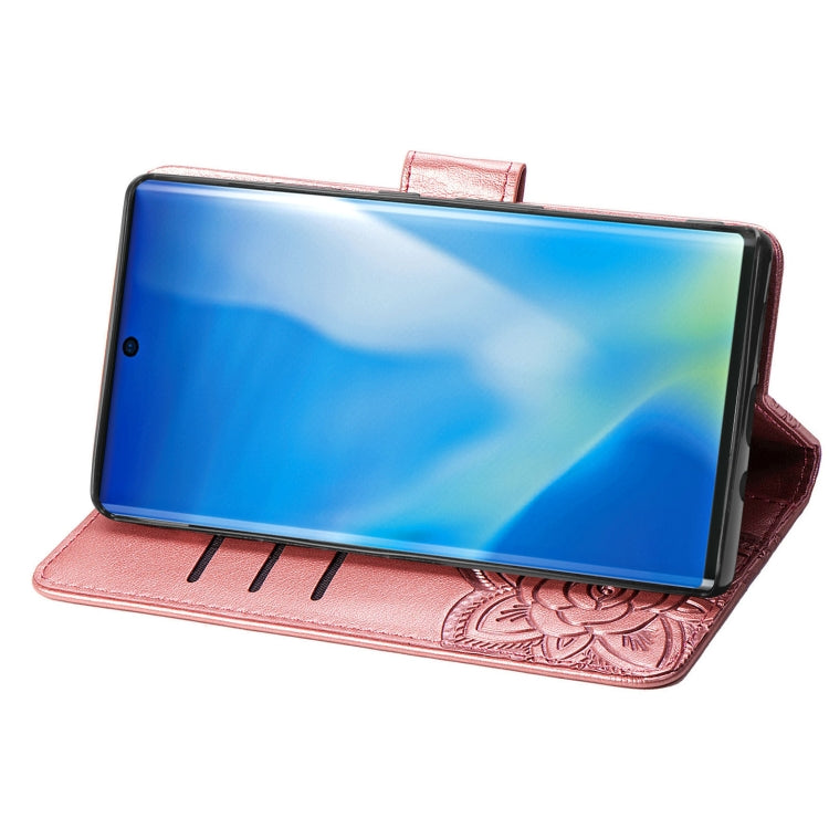 For Arrows NX9 F-52A Butterfly Love Flower Embossed Horizontal Flip Leather Case with Bracket / Card Slot / Wallet / Lanyard