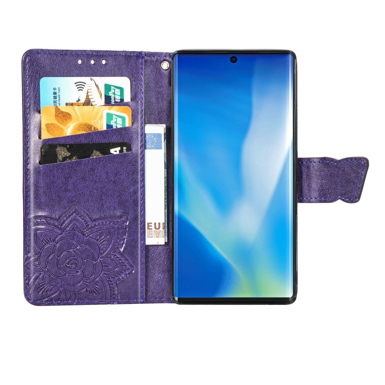 For Arrows NX9 F-52A Butterfly Love Flower Embossed Horizontal Flip Leather Case with Bracket / Card Slot / Wallet / Lanyard