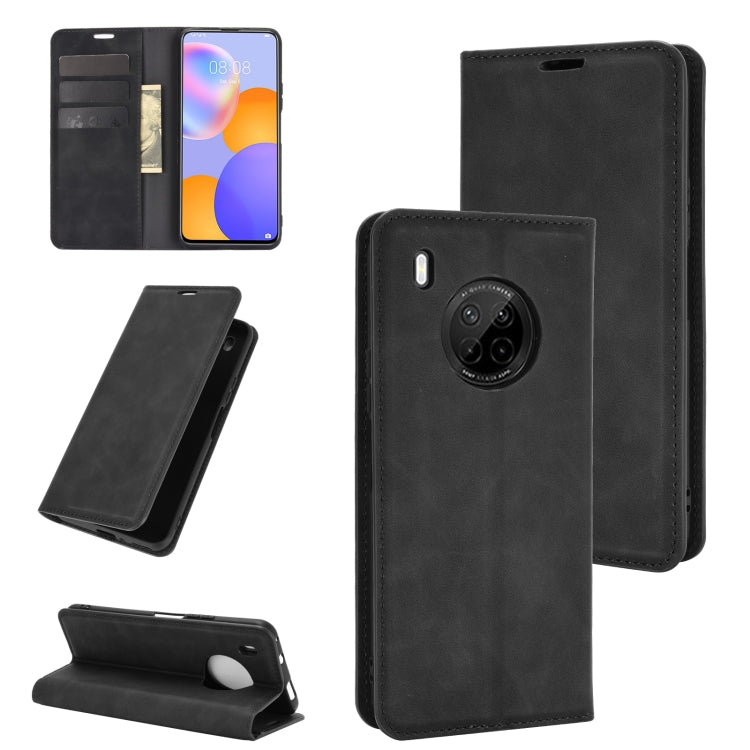 For Huawei Y9A / Enjoy 20 Plus 5G Retro-skin Business Magnetic Suction Leather Case with Holder & Card Slots & Wallet