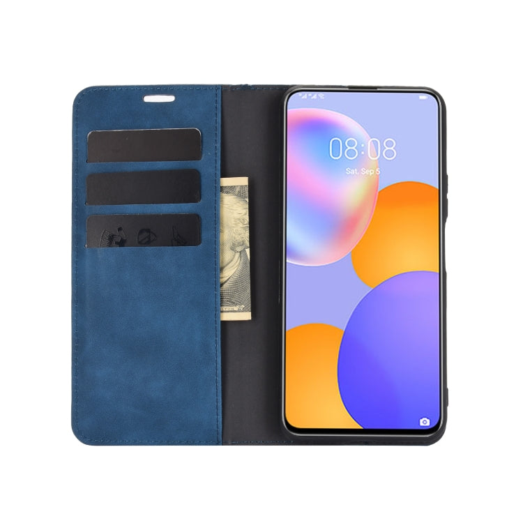 For Huawei Y9A / Enjoy 20 Plus 5G Retro-skin Business Magnetic Suction Leather Case with Holder & Card Slots & Wallet