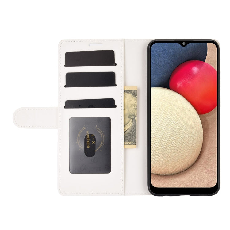 For Samsung Galaxy A02s (EU Version) R64 Texture Single Horizontal Flip Protective Case with Holder & Card Slots & Wallet& Photo Frame