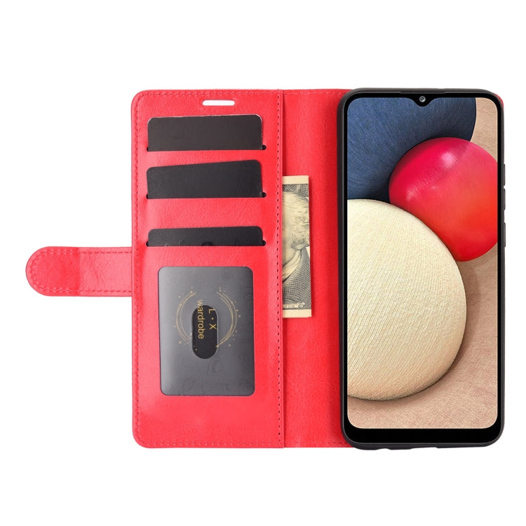 For Samsung Galaxy A02s (EU Version) R64 Texture Single Horizontal Flip Protective Case with Holder & Card Slots & Wallet& Photo Frame