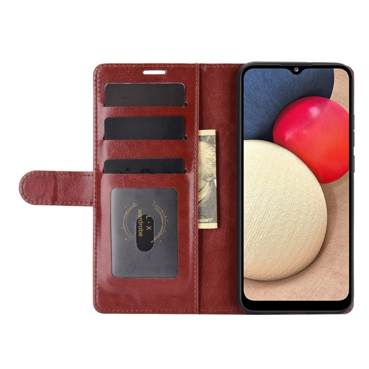 For Samsung Galaxy A02s (EU Version) R64 Texture Single Horizontal Flip Protective Case with Holder & Card Slots & Wallet& Photo Frame