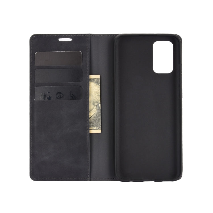 For Samsung Galaxy A02s (EU Version) Retro-skin Business Magnetic Suction Leather Case with Holder & Card Slots & Wallet