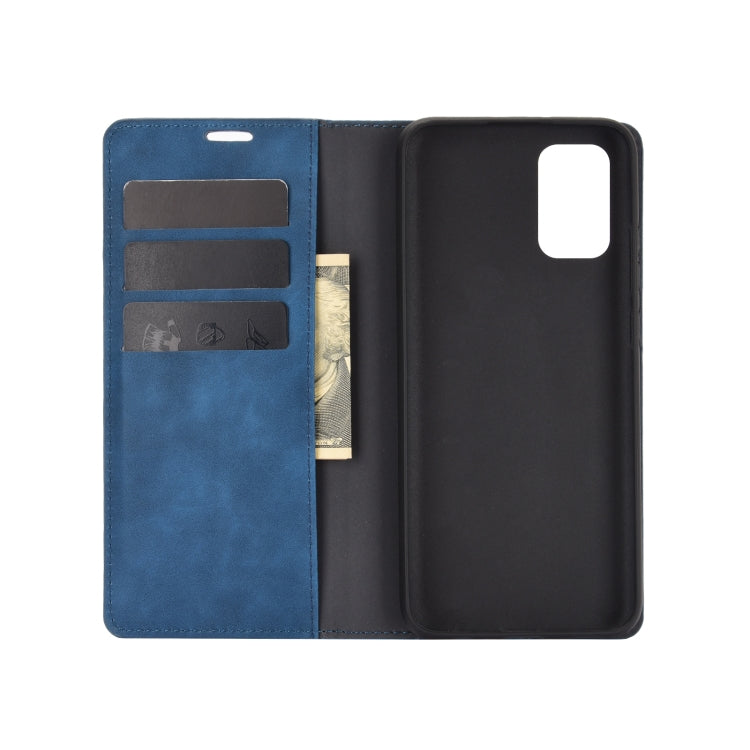 For Samsung Galaxy A02s (EU Version) Retro-skin Business Magnetic Suction Leather Case with Holder & Card Slots & Wallet