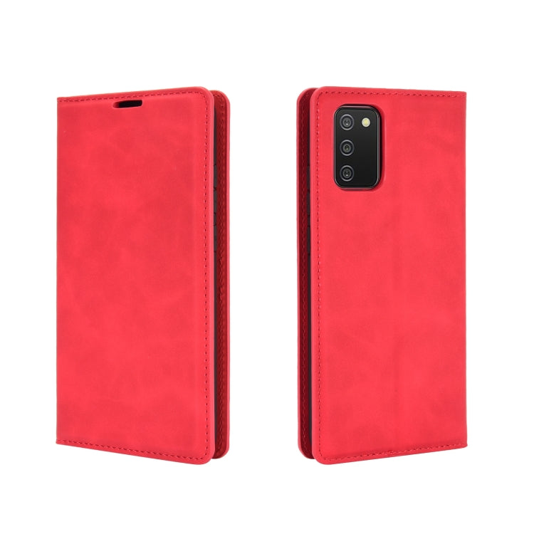 For Samsung Galaxy A02s (EU Version) Retro-skin Business Magnetic Suction Leather Case with Holder & Card Slots & Wallet