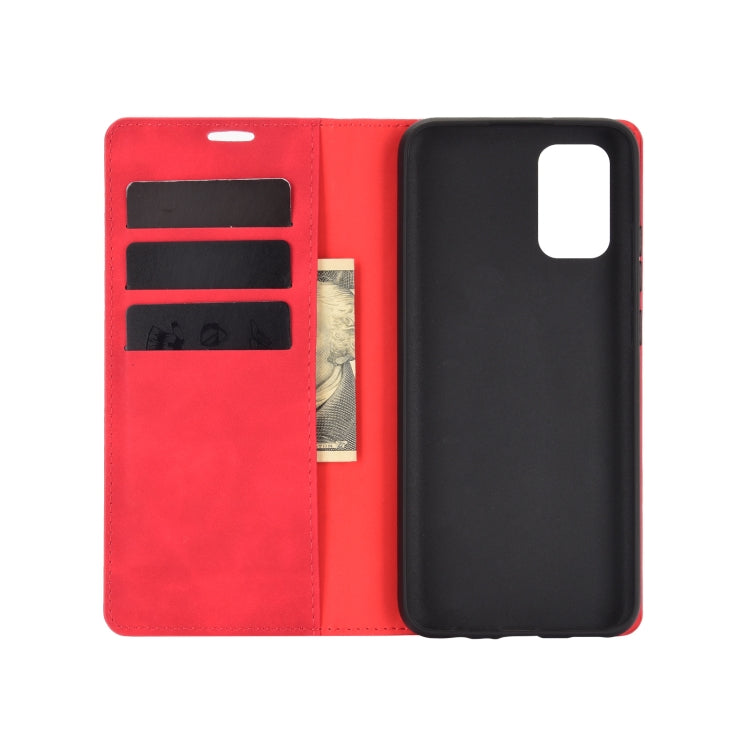 For Samsung Galaxy A02s (EU Version) Retro-skin Business Magnetic Suction Leather Case with Holder & Card Slots & Wallet