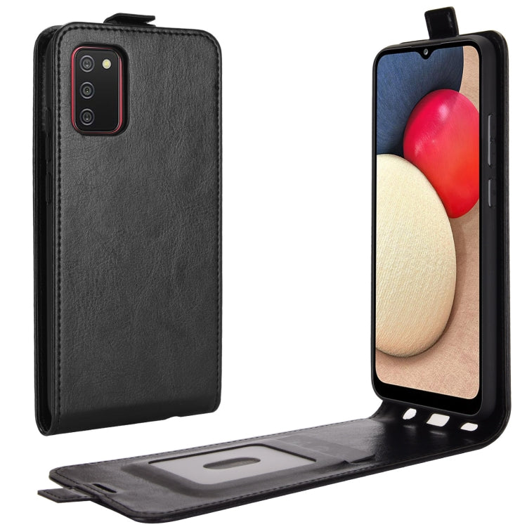 For Samsung Galaxy A02s (EU Version) R64 Texture Single Vertical Flip Leather Protective Case with Card Slots & Photo Frame